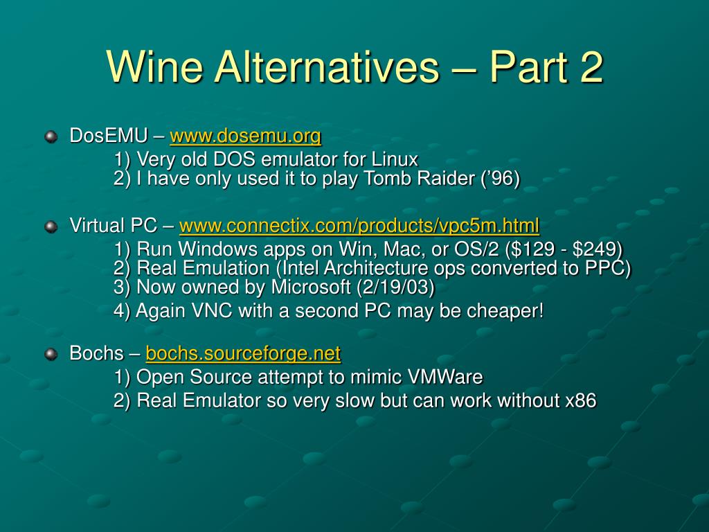 alternatives for wine mac